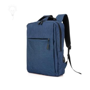 Imagem de Mochila Executiva Básica Masculina Feminina Compacta Unissex Reforçada Escolar Faculdade Trabalho Moderna (Azul)