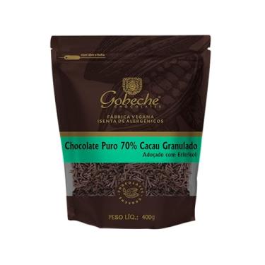 Imagem de Chocolate Puro 70% Cacau Granulado Gobeche - Adoçado com Eritritol - 400g