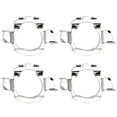 Imagem de 4 peças de suporte adaptador fixo de farol de LED para carro - soquete de suporte de lâmpada de farol de LED H7 para Benz, BMW, VW e Nissan acessórios automotivos para lâmpadas dianteiras (prata)
