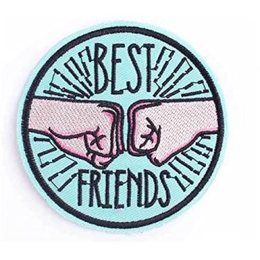 Imagem de Patch bordado Best Friends para jaquetas, faça você mesmo, ferro no crachá, acessórios punk, camiseta, jeans, aplique de adesivo para roupas, jaquetas, calças, mochilas