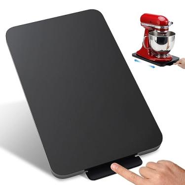 Imagem de Bandeja deslizante de eletrodomésticos de cozinha, bandeja de rolamento para máquina de café, organizador de eletrodomésticos embaixo do armário, torradeira, liquidificador, fritadeira, suporte, misturador, armazenamento de bancada deslizante (aço, 22 cm L x 35 cm P)