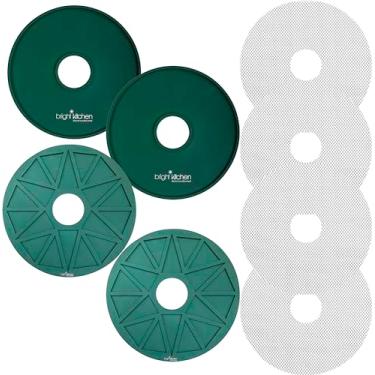 Imagem de 2 folhas de desidratador de silicone de couro de frutas com bordas – não tóxico para desidratadores redondos Nesco molde labial segurar massa líquida de frutas enrolar, círculo de couro de frutas,