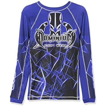 Imagem de Camisa Rash Guard de Compressão Termica Neon Azul Jiu Jitsu - XGG