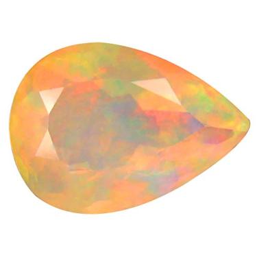 Imagem de Corte de pera de qualidade de pedra de grau AAA+ 3,39 ct (13 x 9 mm) opala arco-íris etíope não aquecida genuína e extraída da pedra preciosa solta da Terra