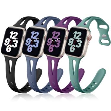 Imagem de Getino Pulseira masculina compatível com Apple Watch SE Ultra, série 11, 10, 9, 8, 7, 6, 5, 4, 3, 2 e 1 de 42 mm, 44 mm, 45 mm, 46 mm e 49 mm, azul cinza/verde Chipre/roxo/preto