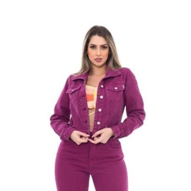 Imagem de Jaqueta Jeans Feminina Curta Básica Cor Clássica-Feminino