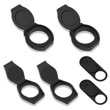 Imagem de ThtRht Pacote com 6 capas de lente para webcam, computador, USB, câmera, obturador, adesivo, bloqueador de capô para Tesla Model 3 Y Interior Logitech HD Pro, iPad, MacBook, tablet, laptop, streaming,