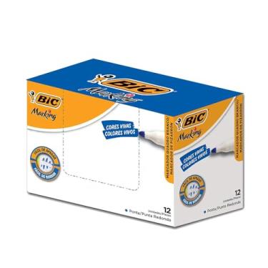 Imagem de Pincel Marcador BIC Marking, Ponta Redonda, Azul, 904401, 12 unidades