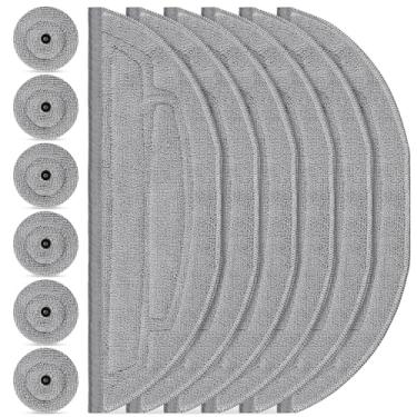 Imagem de Pacote com 12 refis de esfregão para Roborock S8 MaxV Ultra/S8 Max Ultra Robot Vacuum, pacote com 6 panos de esfregão com módulos duplos de vibrações sônicas, pacote com 6 acessórios para esfregão de