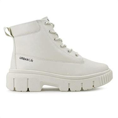 Imagem de Bota Comfortflex Coturno Tratorada Cano Curto Feminino (Off White, 38)