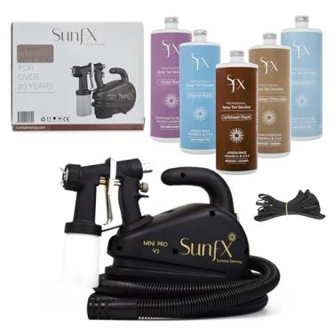 Imagem de SunFX Pro Mini V2 Professional Airbrush HVLP Sunless Tanning System | Uso em salão | Pacote Soultion | Acessórios