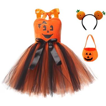 Imagem de ABEHIK Vestido tutu de tule em camadas para meninas, 3 peças, faixa de cabeça e bolsa, para festa de princesa, cosplay, roupas, Preto, 6-7 Anos