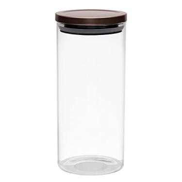 Imagem de Mimo Style Pote Hermético de Vidro Borossilicato com Tampa Bronze 1,3 Litros Organizador de Alimentos Secos - Armazena de Forma Prática e Ideal Para sua Despensa, Balcão e Cozinha, Elegante e Moderno
