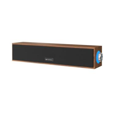 Imagem de C3Tech SoundBar SB-30BW Marrom, Estilo retro e acabamento de madeira, Audio 2.0 USB, conexao de audio p2 3,5mm