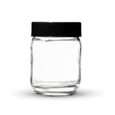 Imagem de Kit com 25 Potes de Vidro para Armazenar Leite Materno 200ml 267 Com Tampa Plástica (Preto)