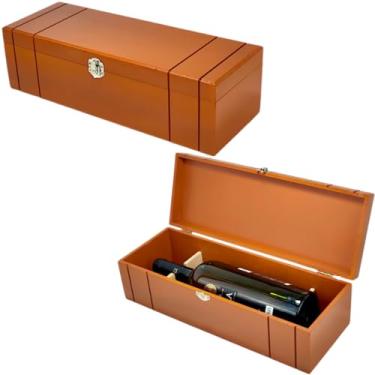 Imagem de Caixa Organizadora Porta Vinho Caixa Decorativa De Vinho Mogno Suporte Porta Garrafa