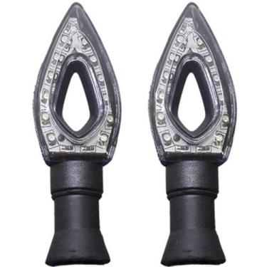 Imagem de Pisca de led moto seta mini flecha vazado flexivel cristal par - STALL