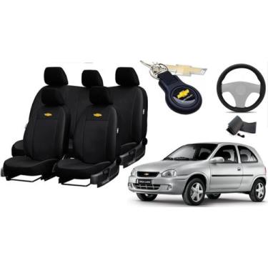 Imagem de Kit de Capas de Couro para Corsa 1999 - Couro Impermeável + Chaveiro +