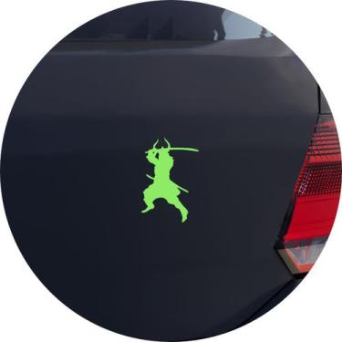 Imagem de Adesivo de Carro Samurai Com Espada - Cor Verde Claro - Melhor Adesivo