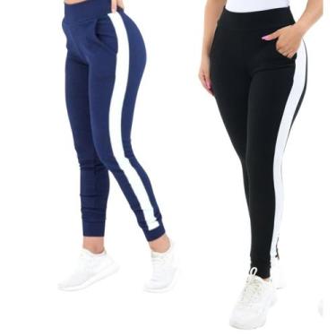 Imagem de Kit 2 Calça Feminina Jogger com Listra na Lateral em Crepe - Momentos 