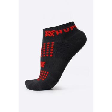 Imagem de Meia para Corrida HUPI Running Pro Preto/Vermelho - Curta, UNICO