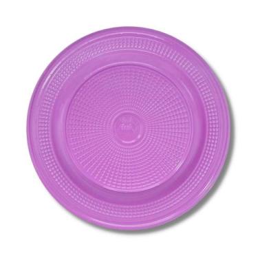 Imagem de Prato  descartavel (18 cm.) c/ 10 varias cores - TRIK TRIK, LILAS