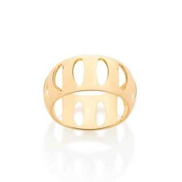 Imagem de Anel banhado ouro 3x 24k 18k e 22k feminino rommanel detalhes ovais va