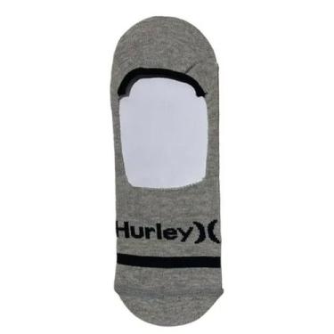 Imagem de Meia Hurley Sapatilha Malha Lisa Masculino - Cinza e Preto, Cinza, Pre