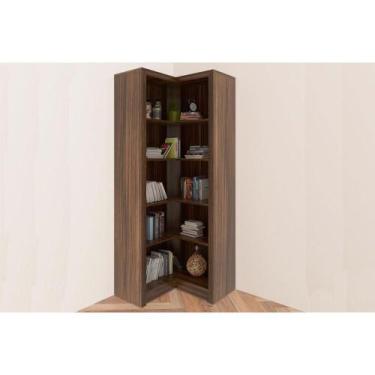 Imagem de Estante Livreiro Casal ME4132 de Canto c/ 4 Prateleiras Nogal - Tecno 