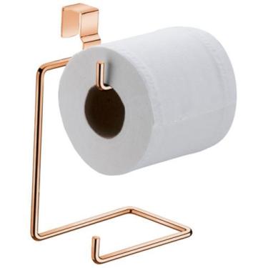 Imagem de Suporte Porta Papel Higiênico Duplo De Caixa Acoplada Banheiro Cobre R