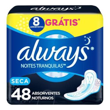 Imagem de Absorvente Noturno Always Noites Tranquilas Cobertura Seca com abas Le