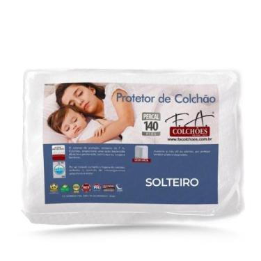 Imagem de Protetor de Colchão Impermeável 140 Fios Solteiro 88x188x36cm - F.A. C