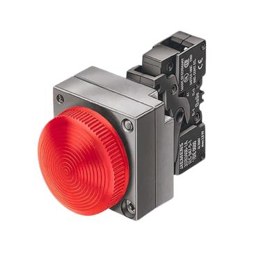 Imagem de Botão Frontal BA9S Vermelho Sinaleiro Metálico 3SB3604-6BA20 – Siemens