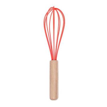Imagem de Fue De Silicone Bambu Batedor Fouet Ovos Clara Bolo 23cm - Ladiv Comer