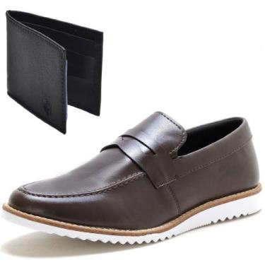 Imagem de KIt Dockside Casual Ec Shoes Liso Com Detalhe Gravata E Carteira, 40, 