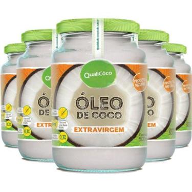 Imagem de Kit 5 Óleo de Coco Extra Virgem 500ml Qualicôco