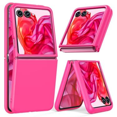 Imagem de FNTCASE Capa para Motorola Razr-Plus 2024: Capa protetora fosca translúcida resistente a arranhões à prova de choque para Moto Razr 50 Ultra, capa de celular dobrável de TPU durável, ajuste fino (rosa