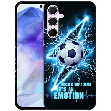 Imagem de GlamCase Capa para Samsung Galaxy A35 5G, Galaxy A35 5G - Design de iluminação de futebol impresso fino e elegante de plástico rígido de encaixe rígido capa protetora para telefone traseira/capa para