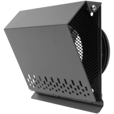 Imagem de Vent Systems Tampa de ventilação de suprimento de ar de 15 cm com junta de borracha - Aço galvanizado preto grafite - Caixa de entrada de ar externa robusta à prova de intempéries - Montagem de duto