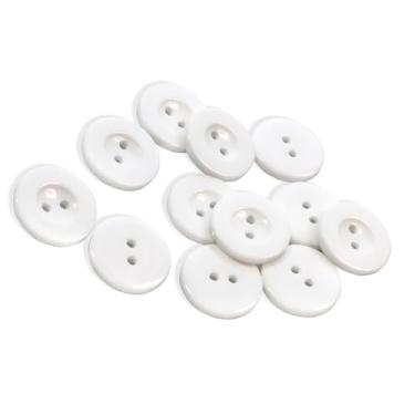 Imagem de White Buttons for Sewing Pack of 12 Buttons 0.75 inch 2 Hole White Buttons 30L Round Buttons Plastic Buttons for Lab Coat Buttons for Coat Pants Dress Skirt Crafts DIY