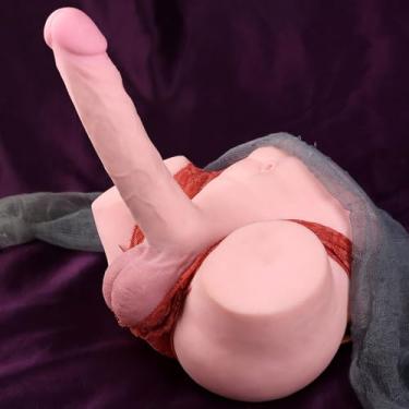 Imagem de Boneco sexual masculino de 8 lb com vibrador flexível, pênis enorme realista, boneco sexual de torso para mulheres, pênis de 7,9 polegadas, brinquedos sexuais realistas Boneco sexual feminino