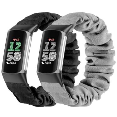 Imagem de Folavii Pacote com 2 pulseiras esportivas para Fitbit Charge 6/Fitbit Charge 5 para mulheres e homens, pulseiras esportivas de substituição para smartwatch Fitbit Charge 5/6, pequena