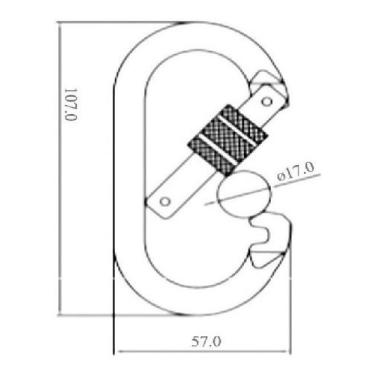 Imagem de Mosquetão oval em aço fechamento rosca 25kn Mult-5200 Mg - UIA