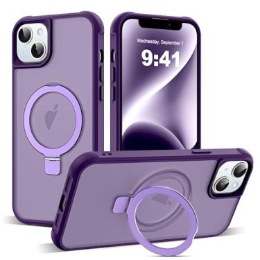 Imagem de SKYLMW Capinha de Celular para iPhone 14 Plus 6,7 polegadas, Capa Capinha 14 com Suporte Magnético Invisível [Compatível com MagSafe] [Ótima Sensação de Aderência], Roxo