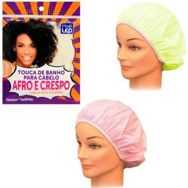 Imagem de Touca de banho para cabelo afro e crespo extra volumosos de vinil 29cm