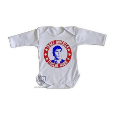 Imagem de body nenê criança roupa bebê manga longa Spock make America - Empório 