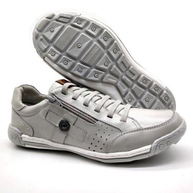 Imagem de Sapatos Casual Zíper e Elástico Palmilha Ortopédica 148/04 Gelo - BMBR