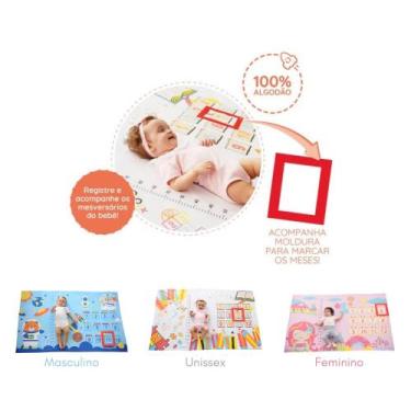 Imagem de Tapete cenário mesversário p/ foto do bebê c/moldura - babyjoy new - I