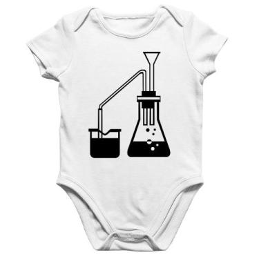 Imagem de Body Bebê Algodão Química Erlenmeyer e Bequer - Foca na Moda, Branco, 