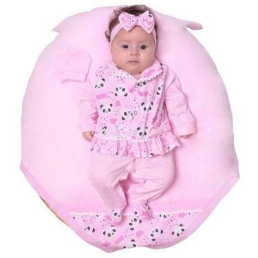 Imagem de Saída de Maternidade Menina Delicada Pandinha Rosa 04 Peças - Enxovais
